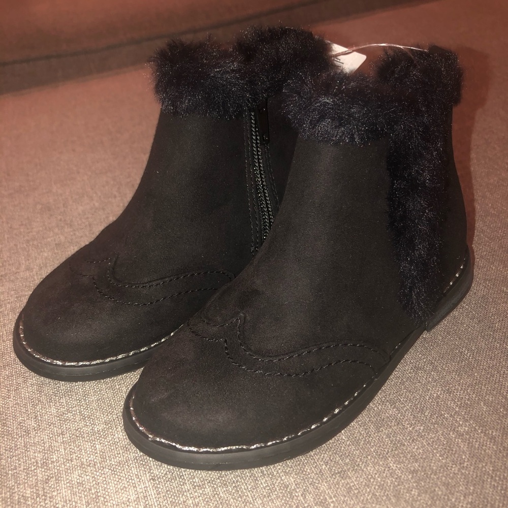Gap toddler faux fur booties black - Picture 2 of 5